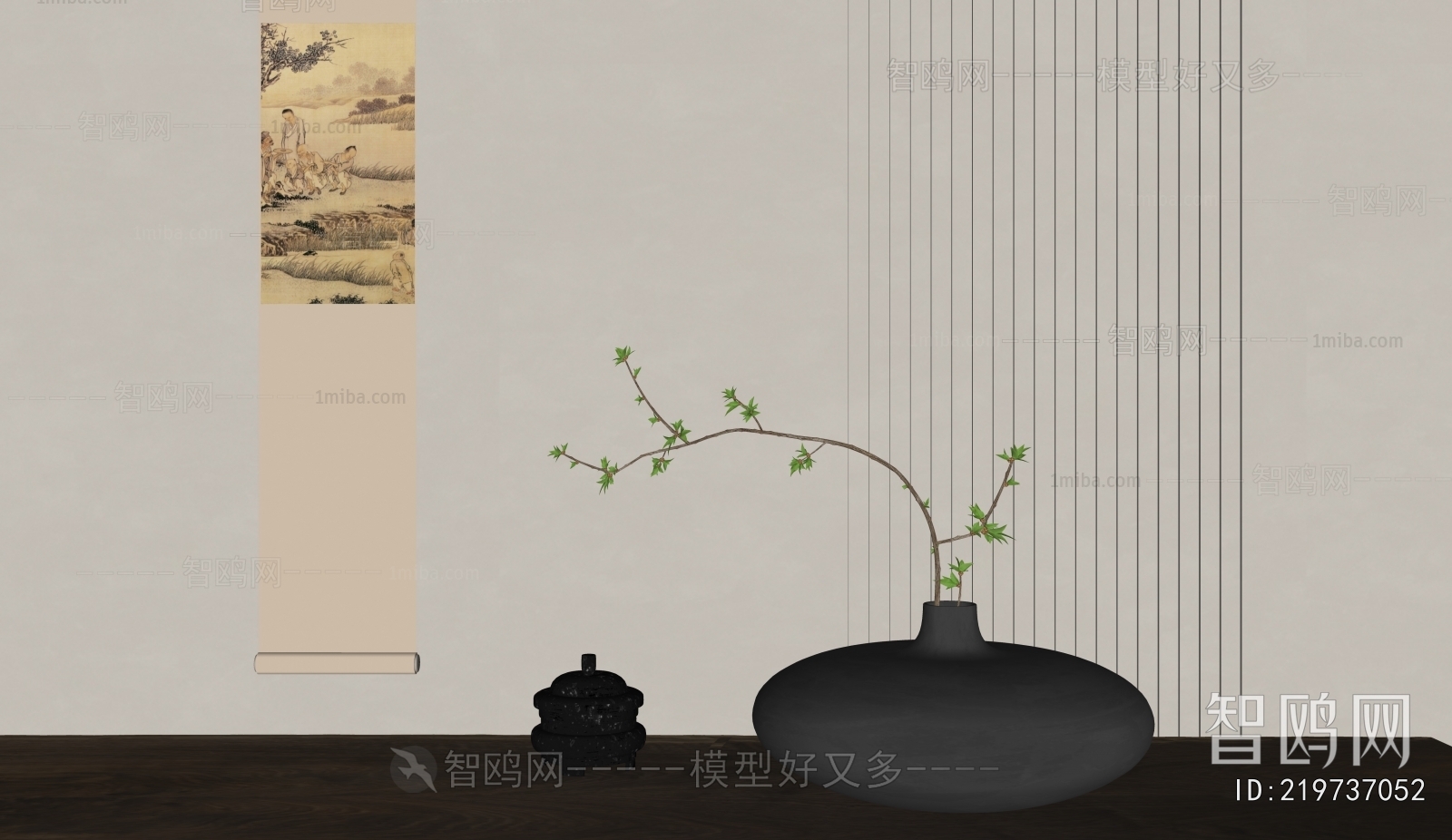 New Chinese Style Potted Green Plant