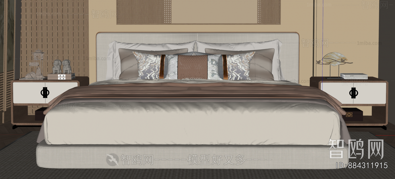 New Chinese Style Double Bed