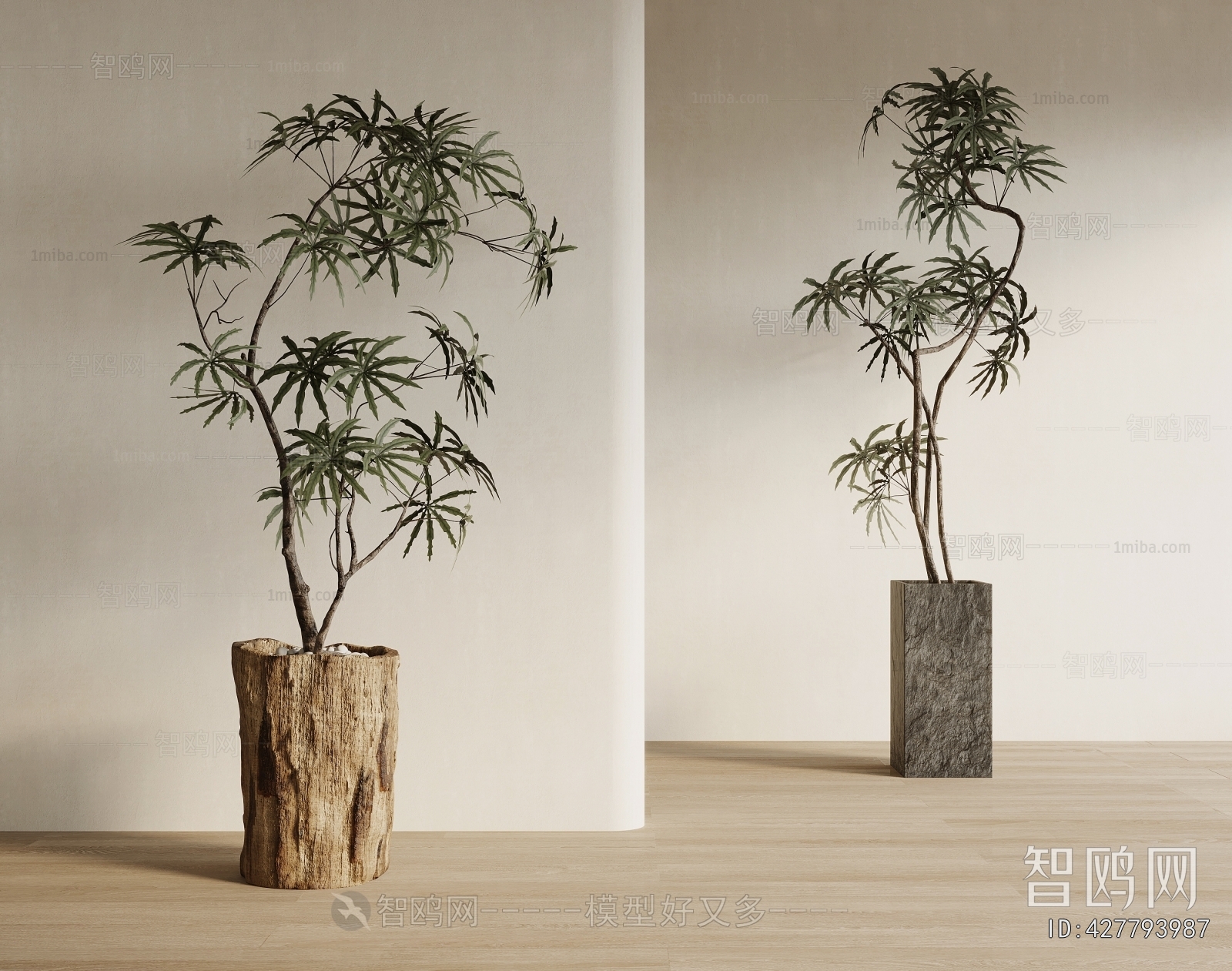 Modern Ground Green Plant Potted Plants