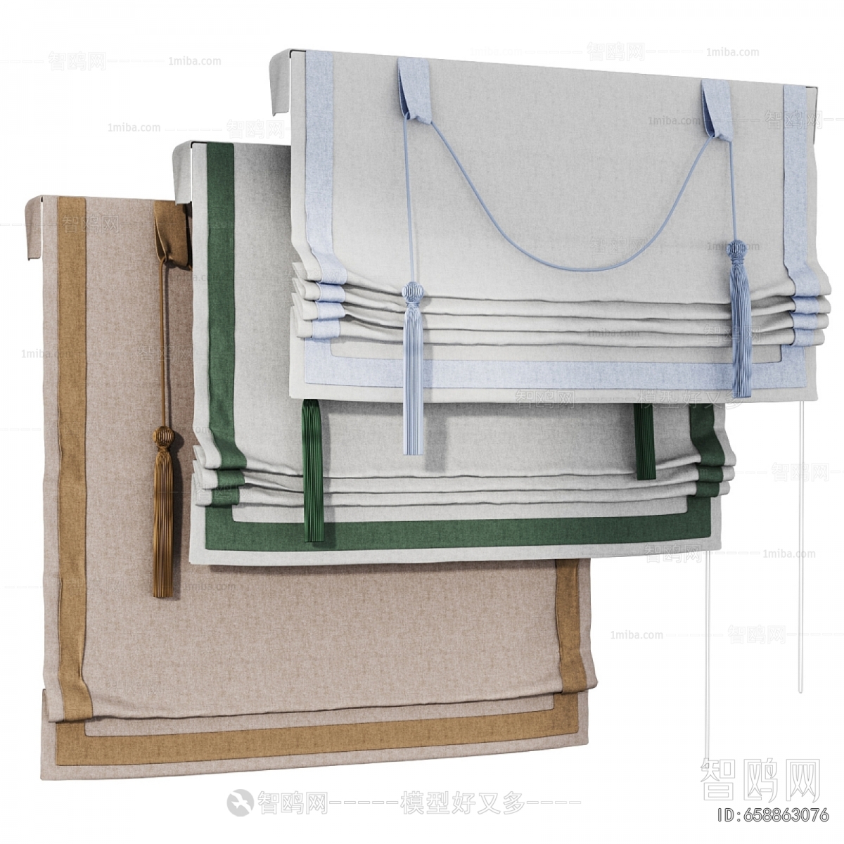 New Chinese Style Roman Curtain