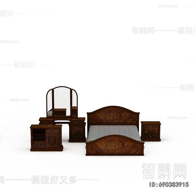 New Chinese Style Double Bed