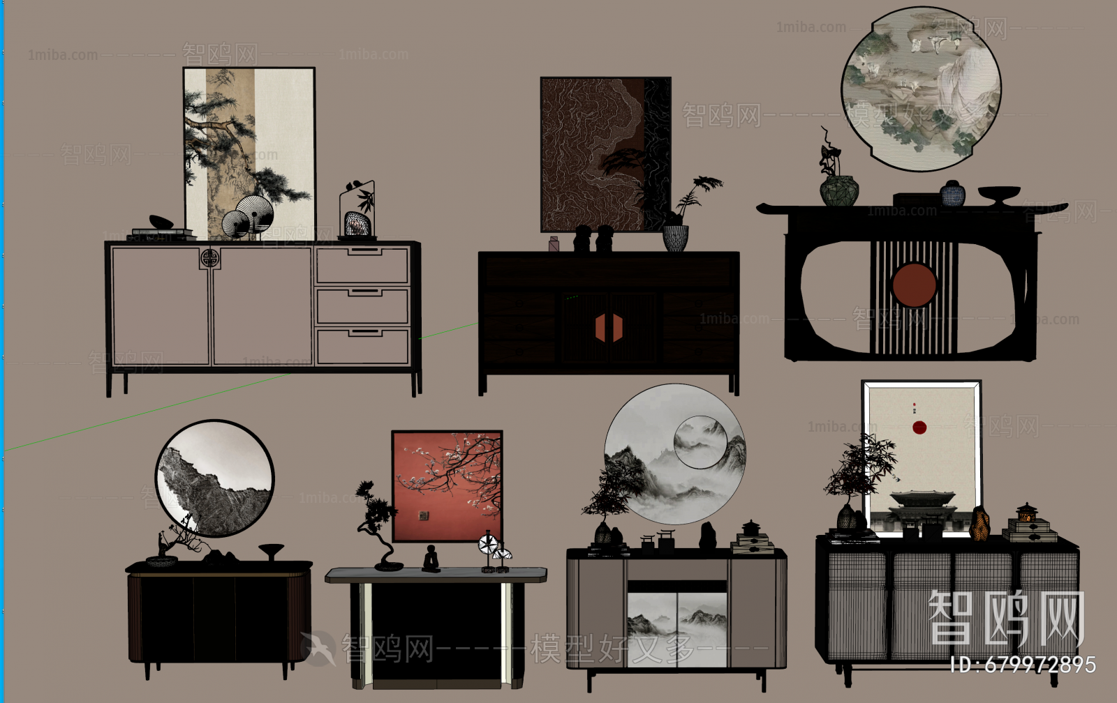 New Chinese Style Entrance Cabinet