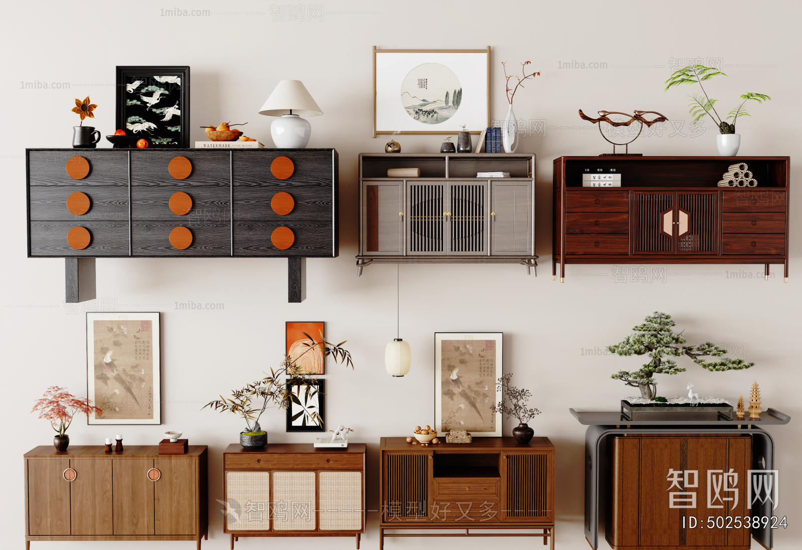 New Chinese Style Side Cabinet