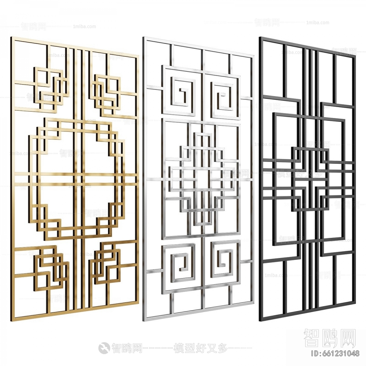 New Chinese Style Metal Screen Partition