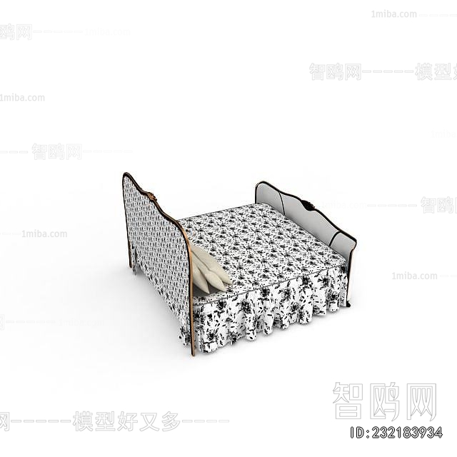 Simple European Style Double Bed