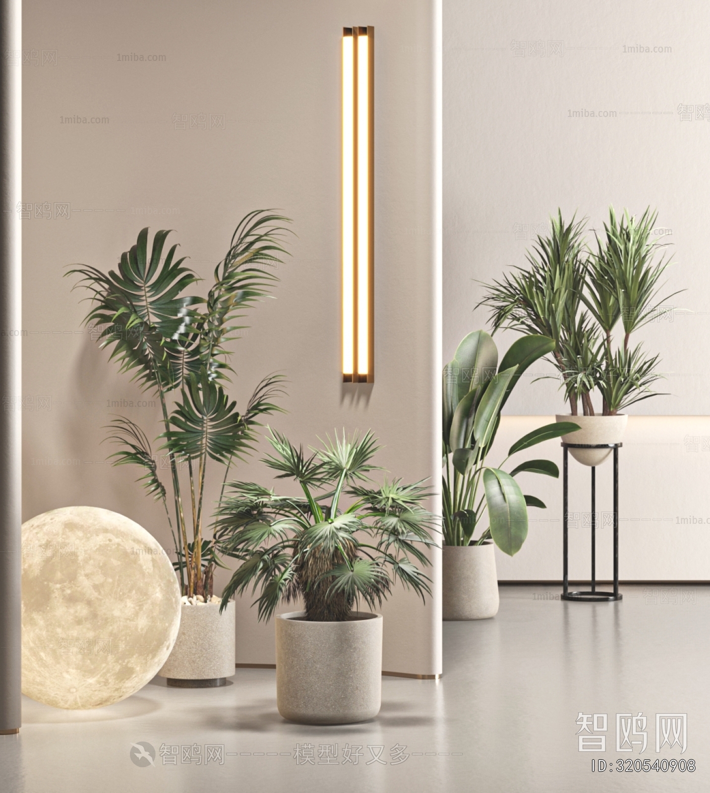 Modern Ground Green Plant Potted Plants