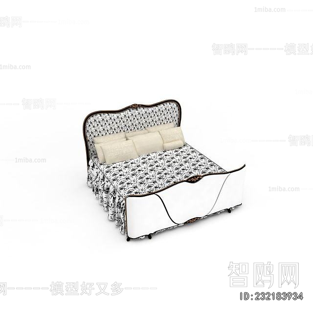 Simple European Style Double Bed