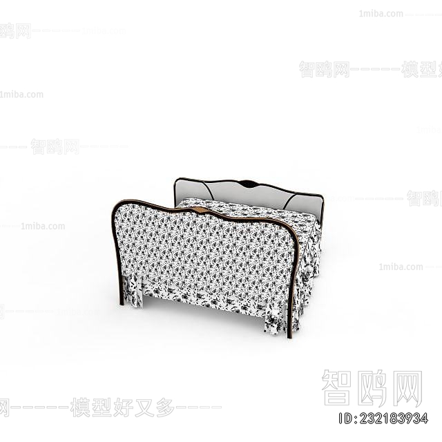 Simple European Style Double Bed