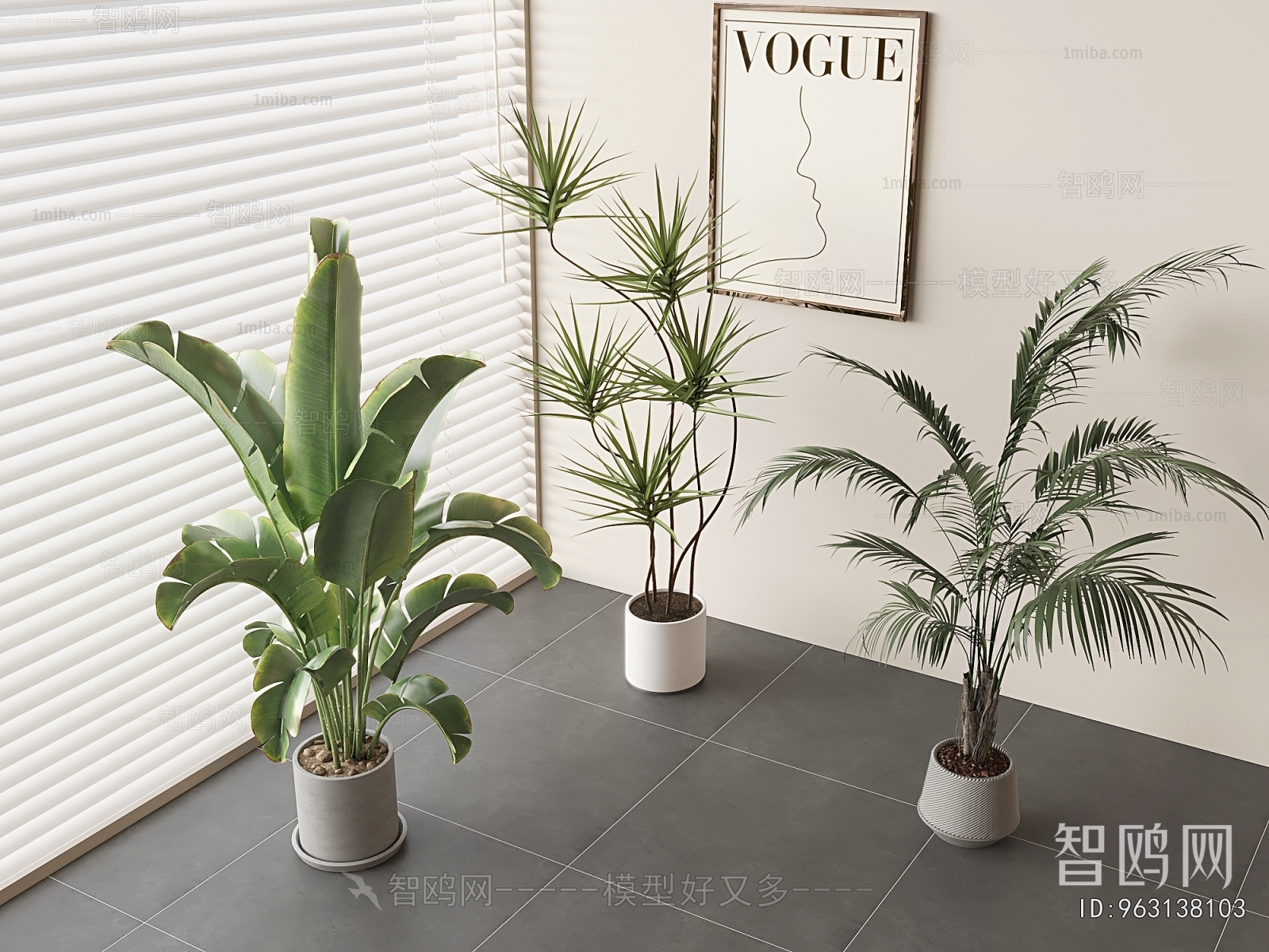 Modern Ground Green Plant Potted Plants