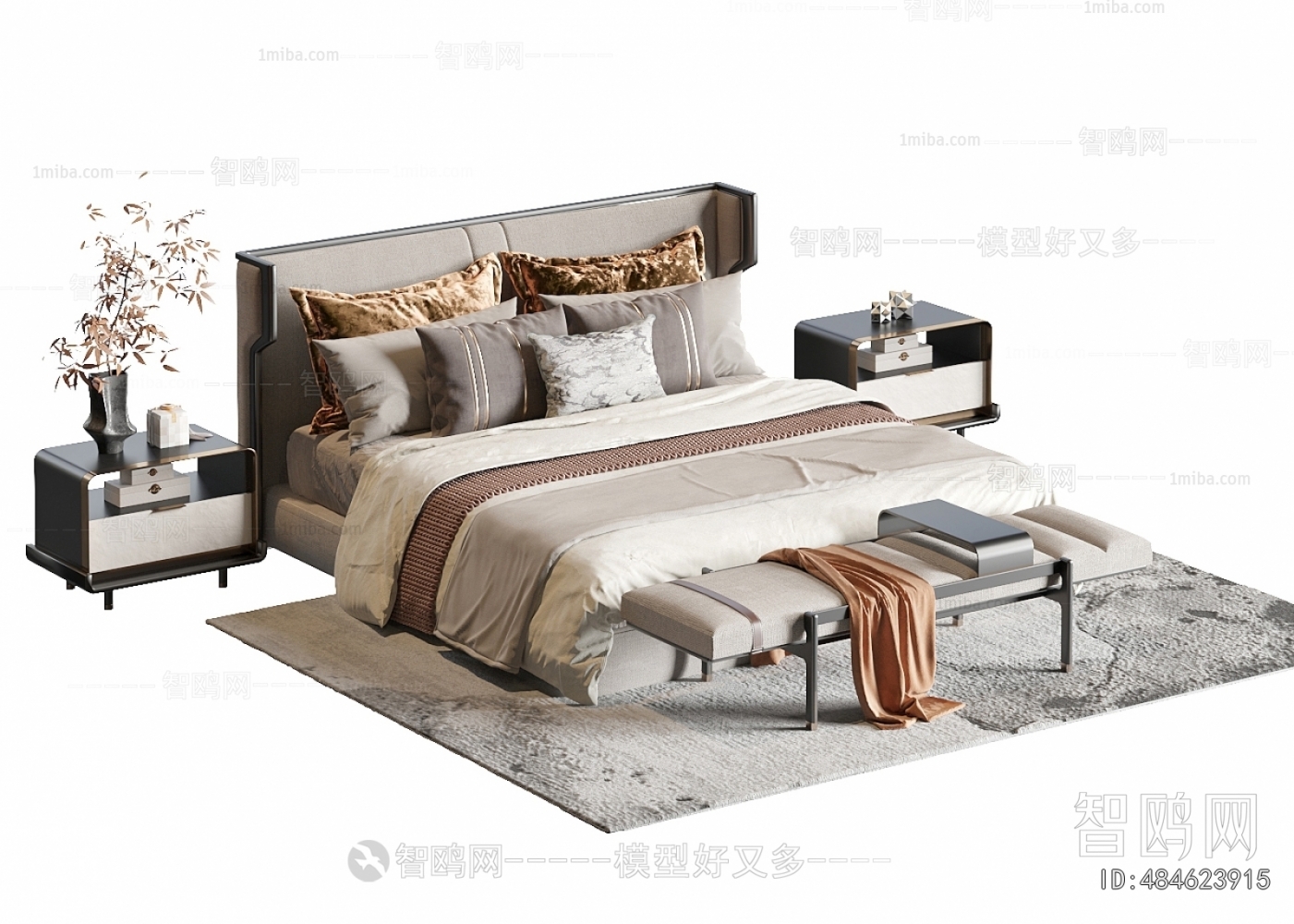 New Chinese Style Double Bed
