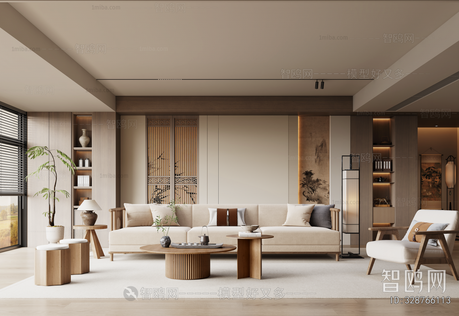 New Chinese Style A Living Room