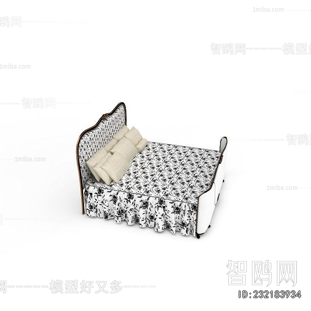 Simple European Style Double Bed