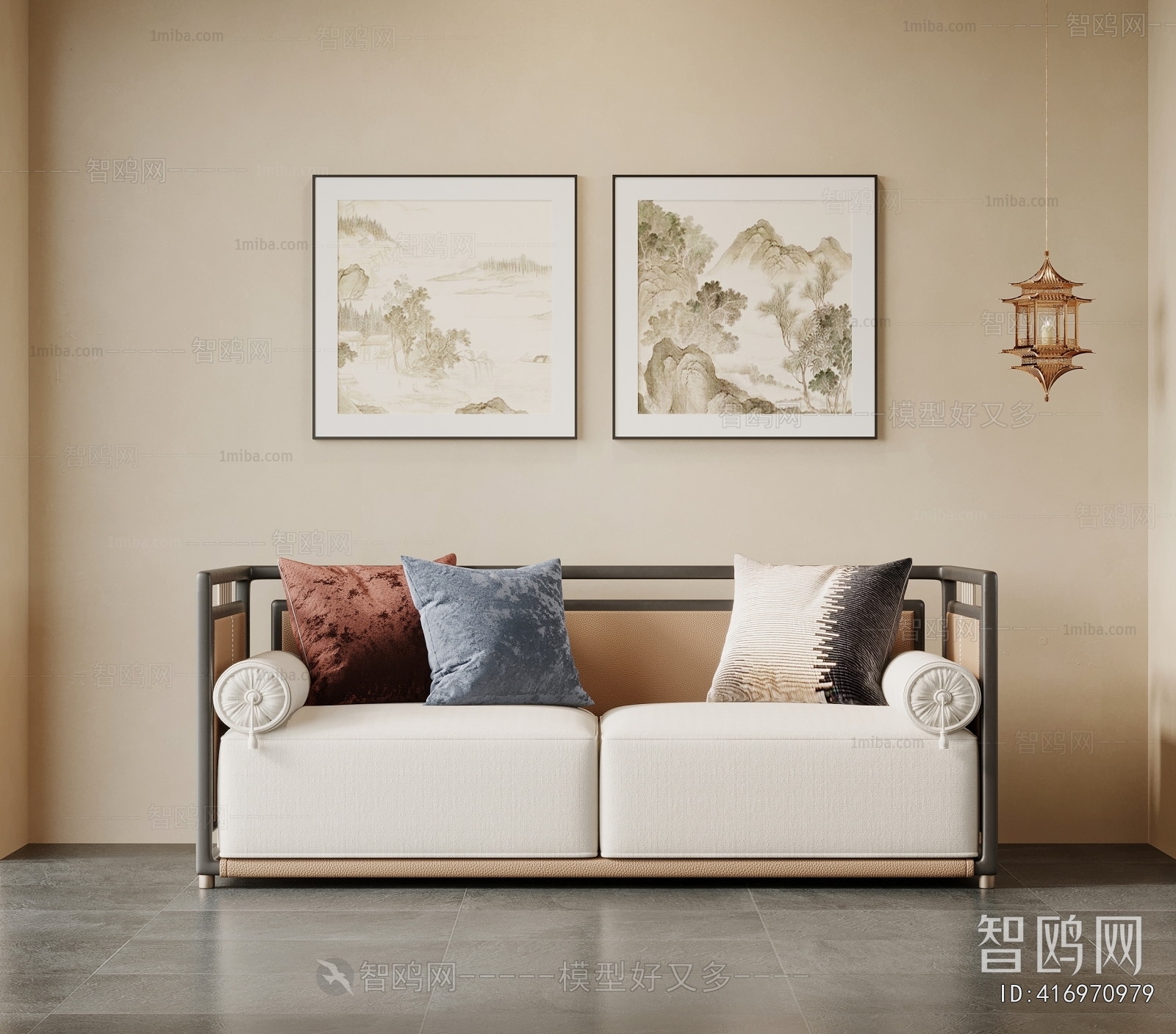 New Chinese Style A Sofa For Two