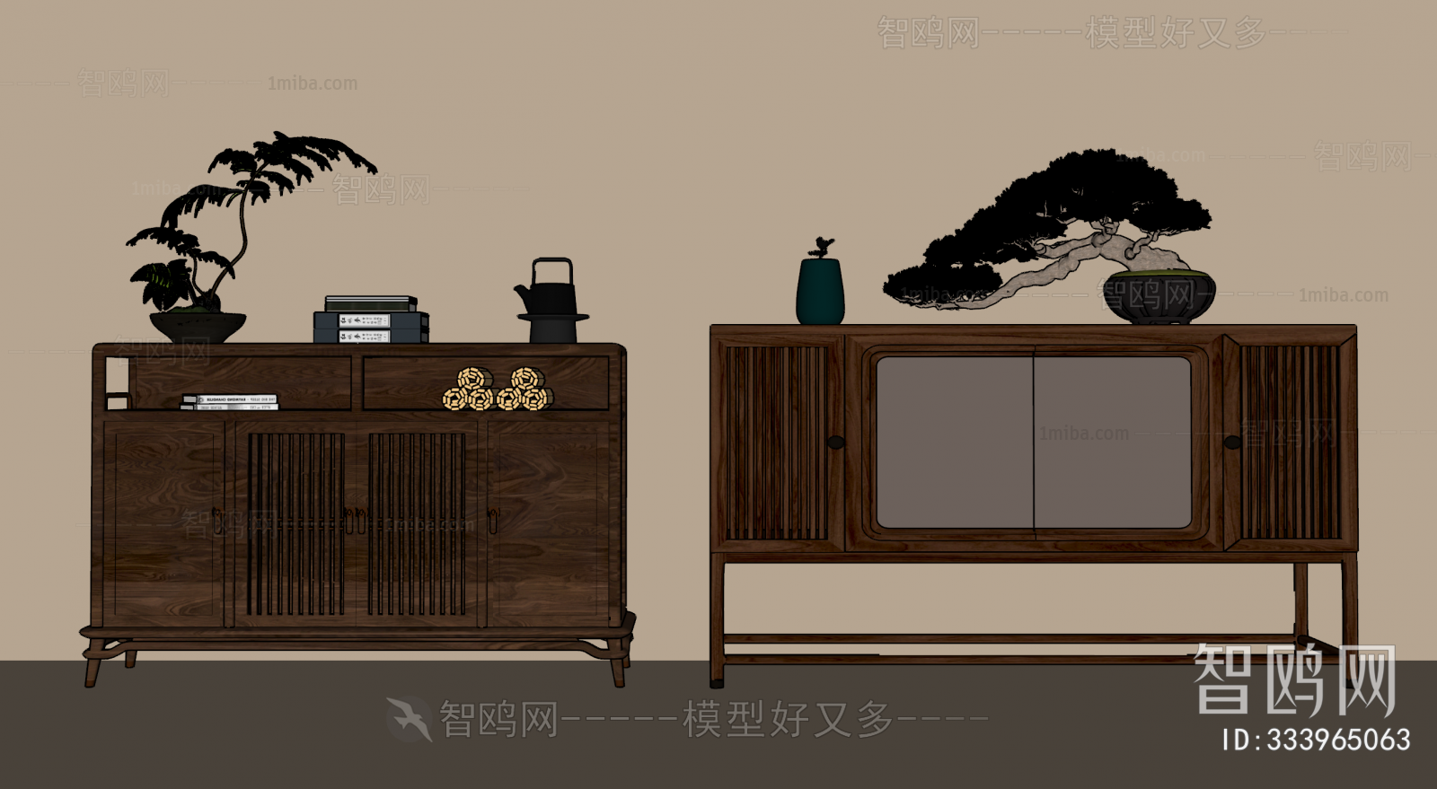 New Chinese Style Side Cabinet