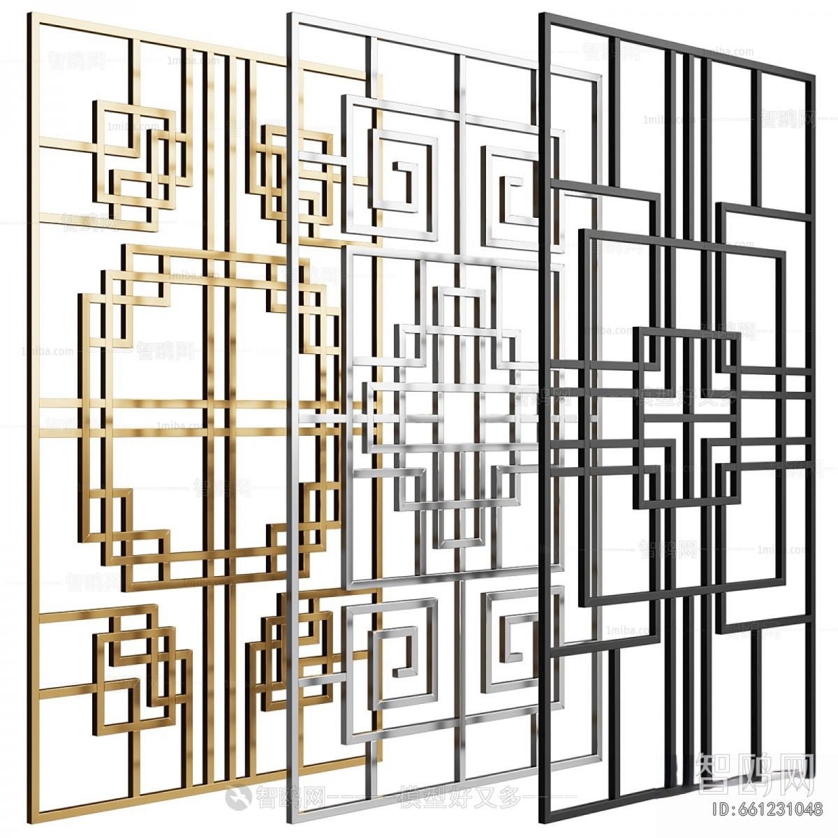 New Chinese Style Metal Screen Partition