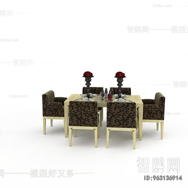 Simple European Style Dining Table And Chairs