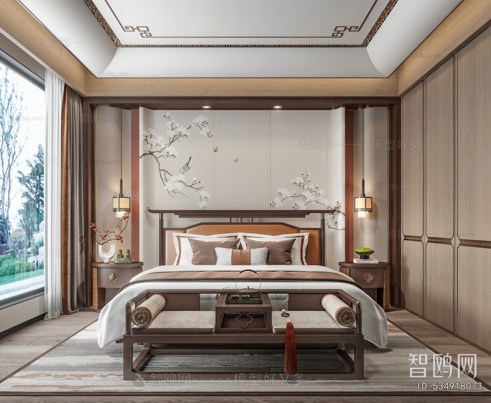 New Chinese Style Bedroom