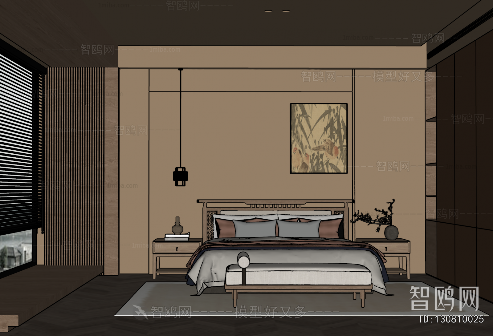 New Chinese Style Bedroom