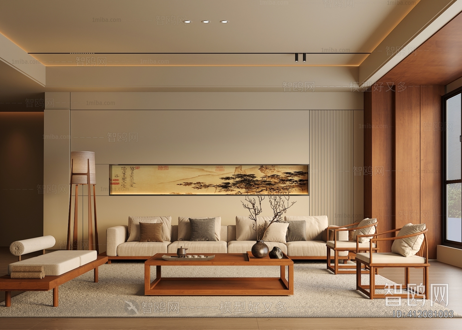 New Chinese Style A Living Room