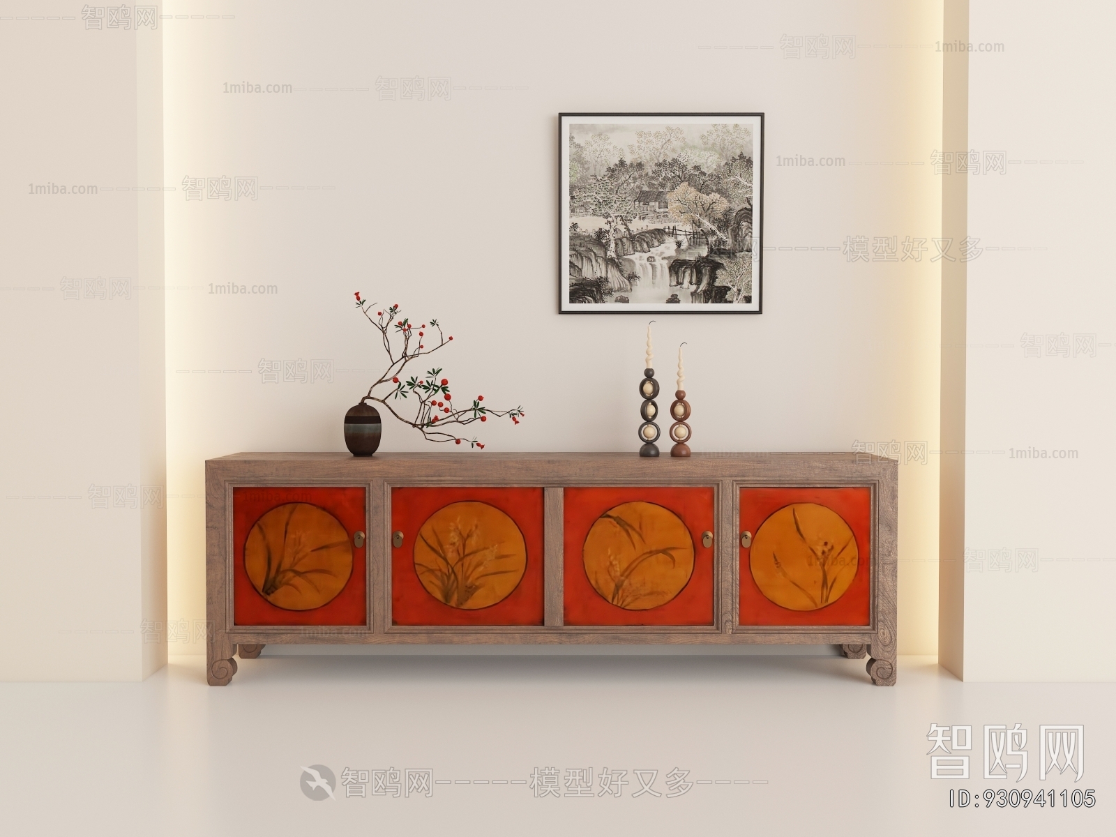 New Chinese Style Entrance Cabinet