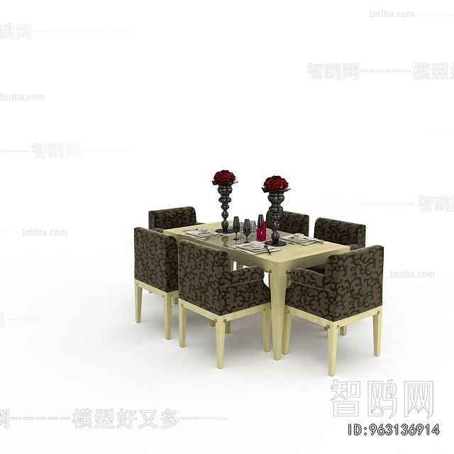 Simple European Style Dining Table And Chairs