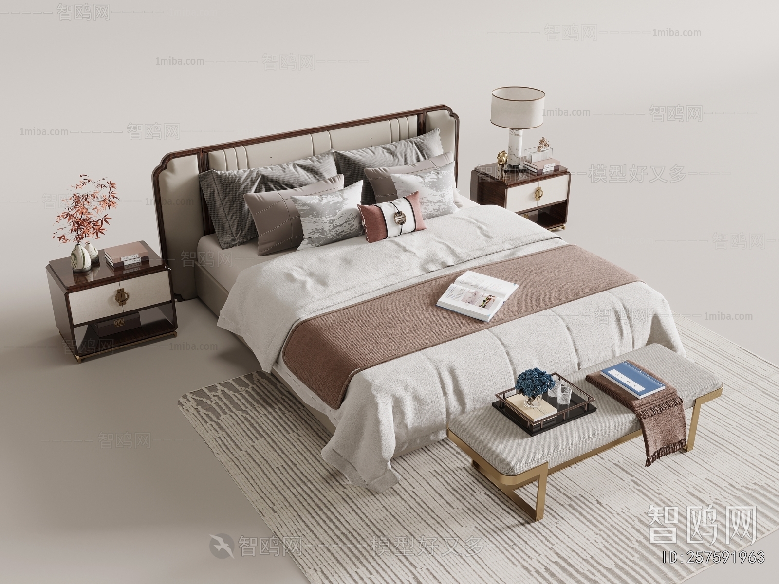 New Chinese Style Double Bed