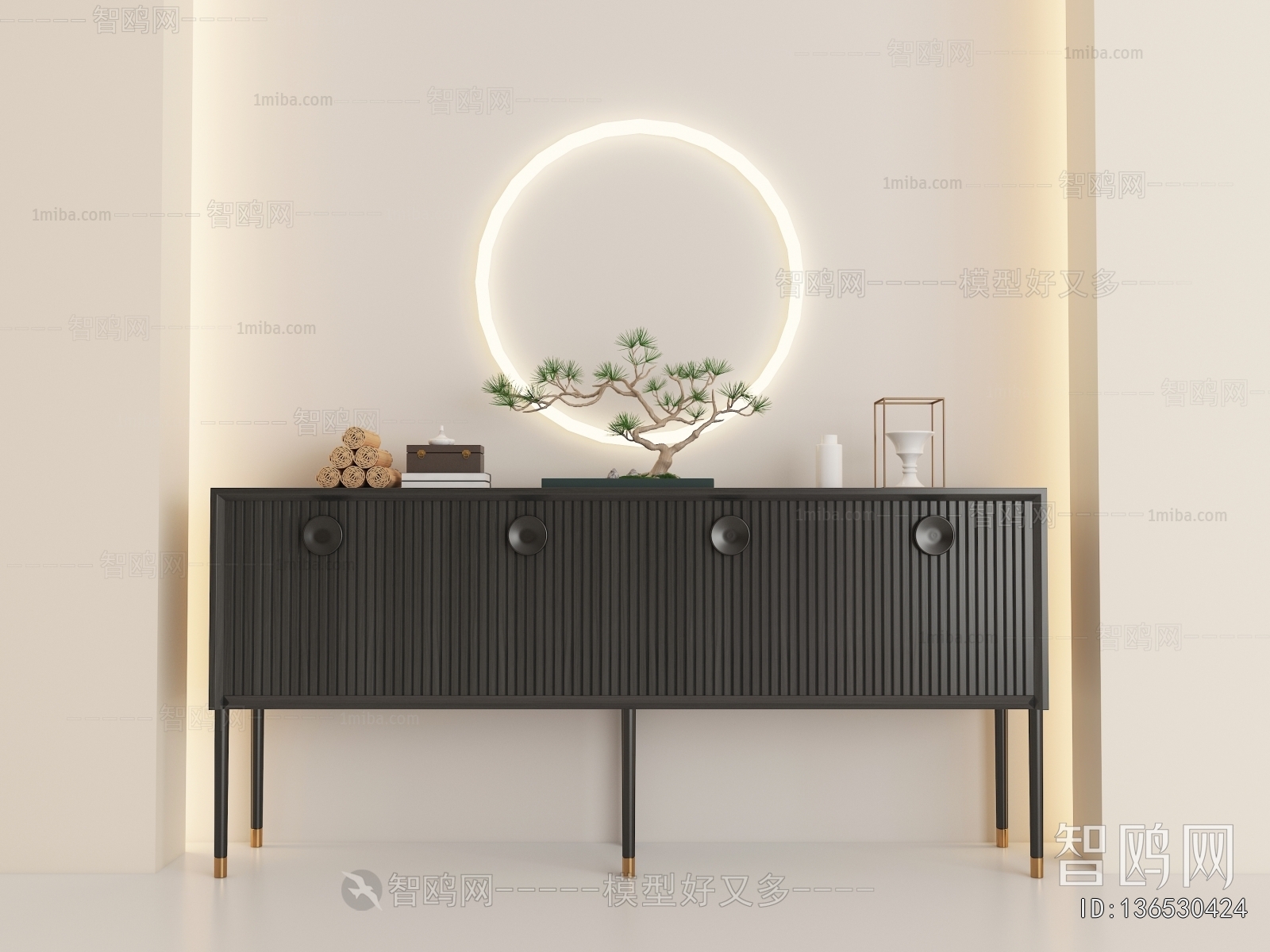 New Chinese Style Entrance Cabinet