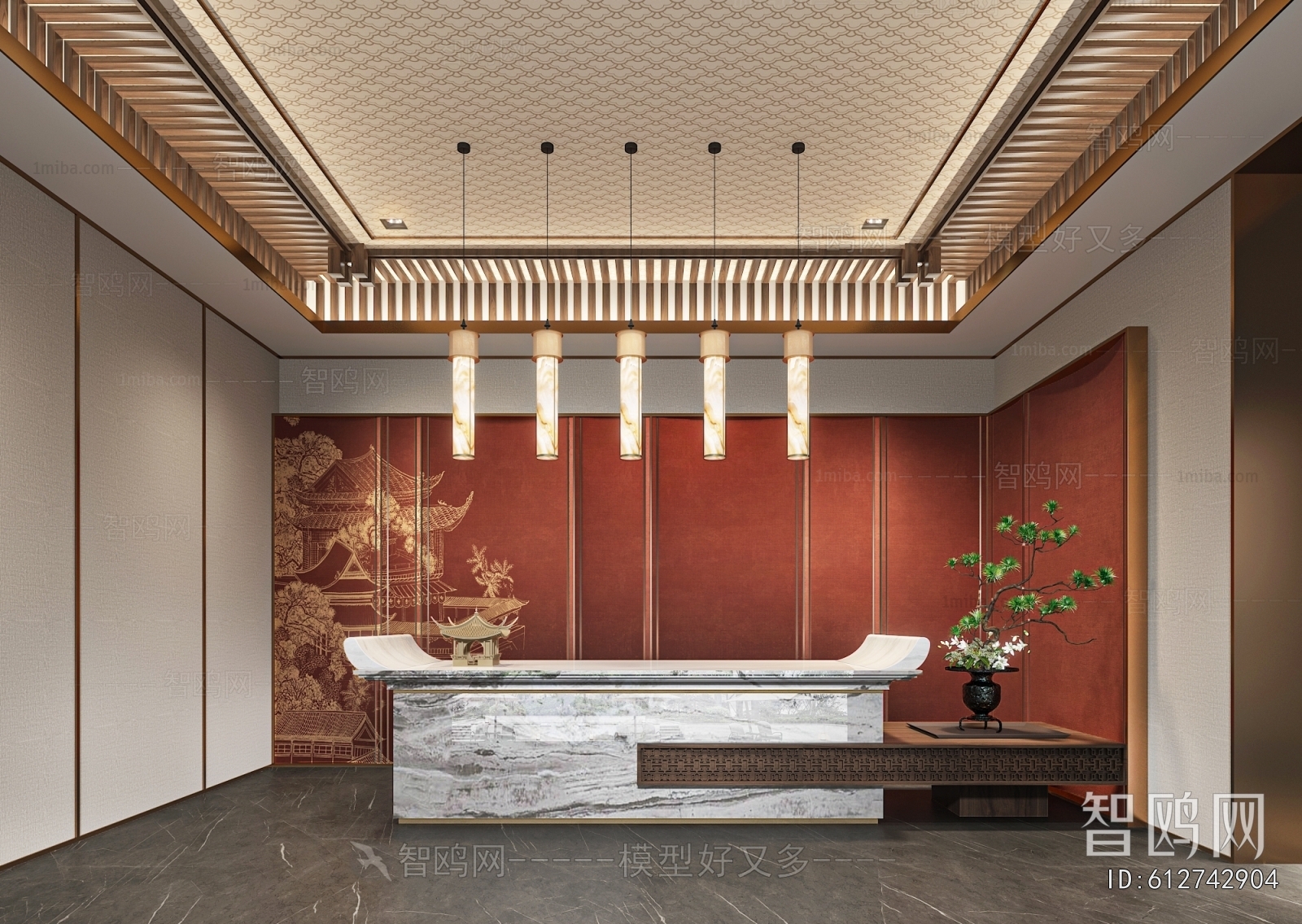 New Chinese Style Office Reception Desk