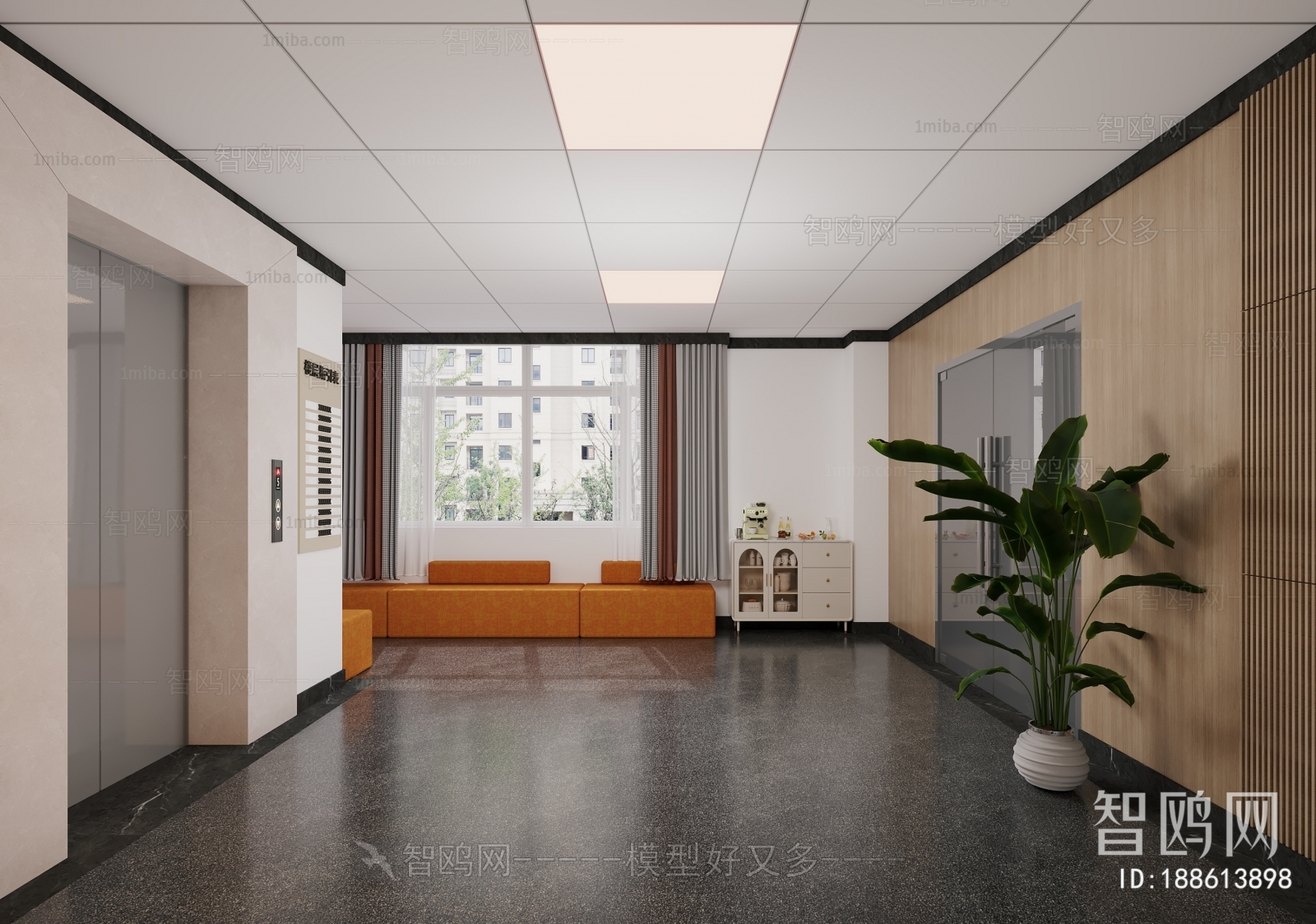 Modern Office Elevator Hall