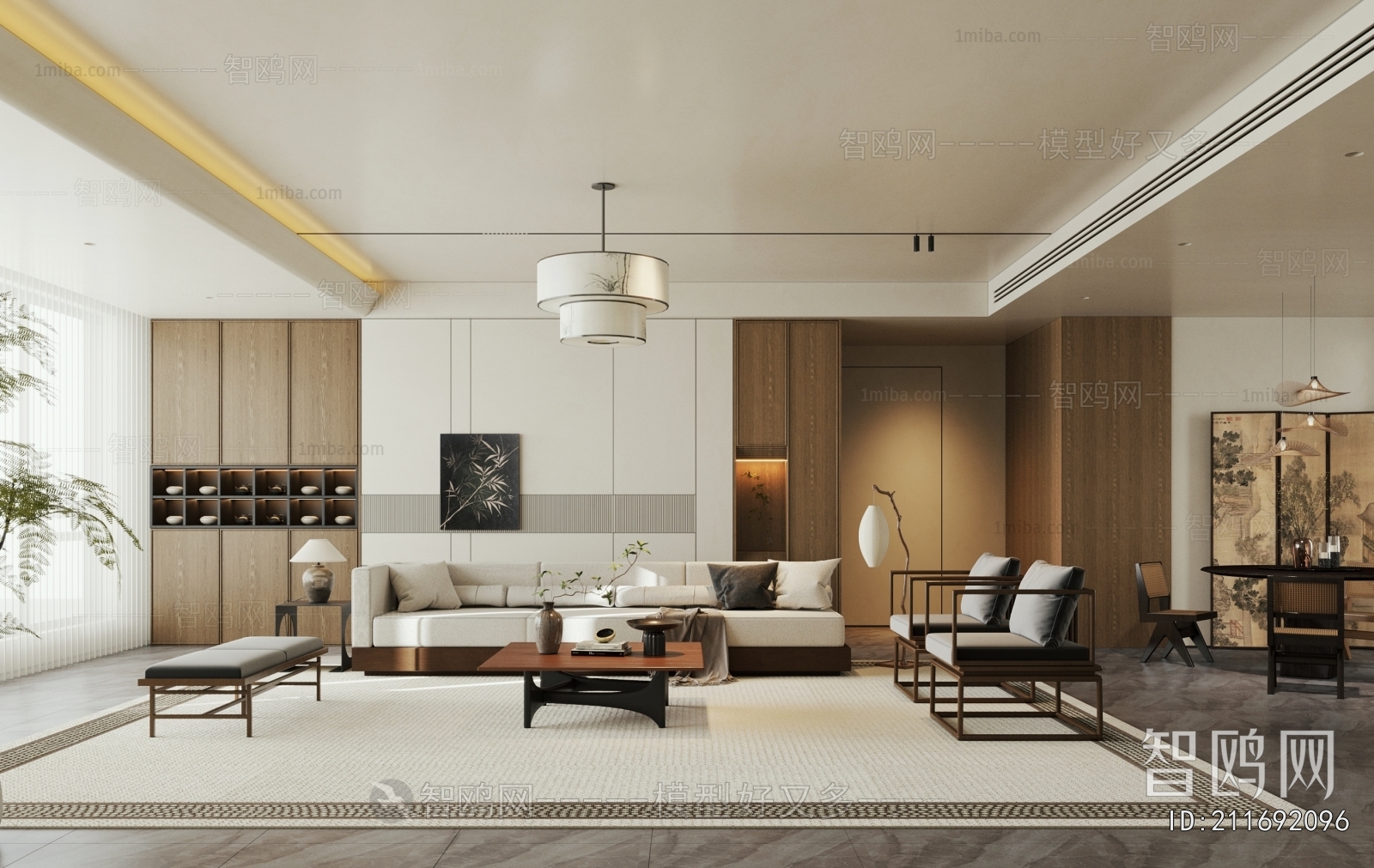 New Chinese Style A Living Room