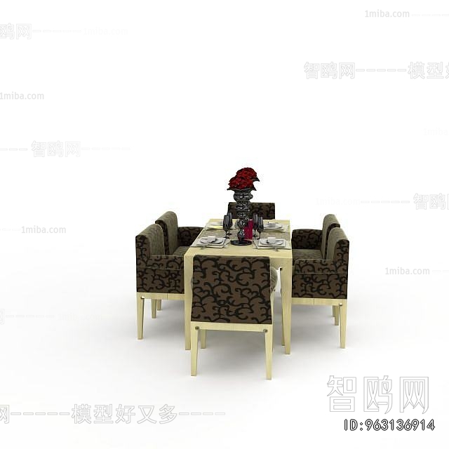Simple European Style Dining Table And Chairs
