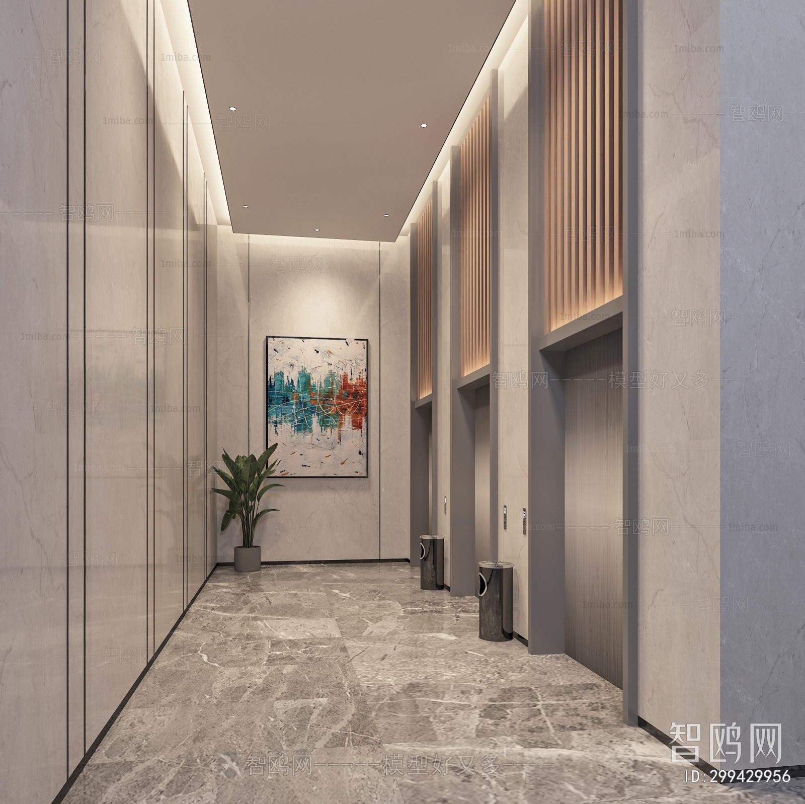 Modern Office Elevator Hall