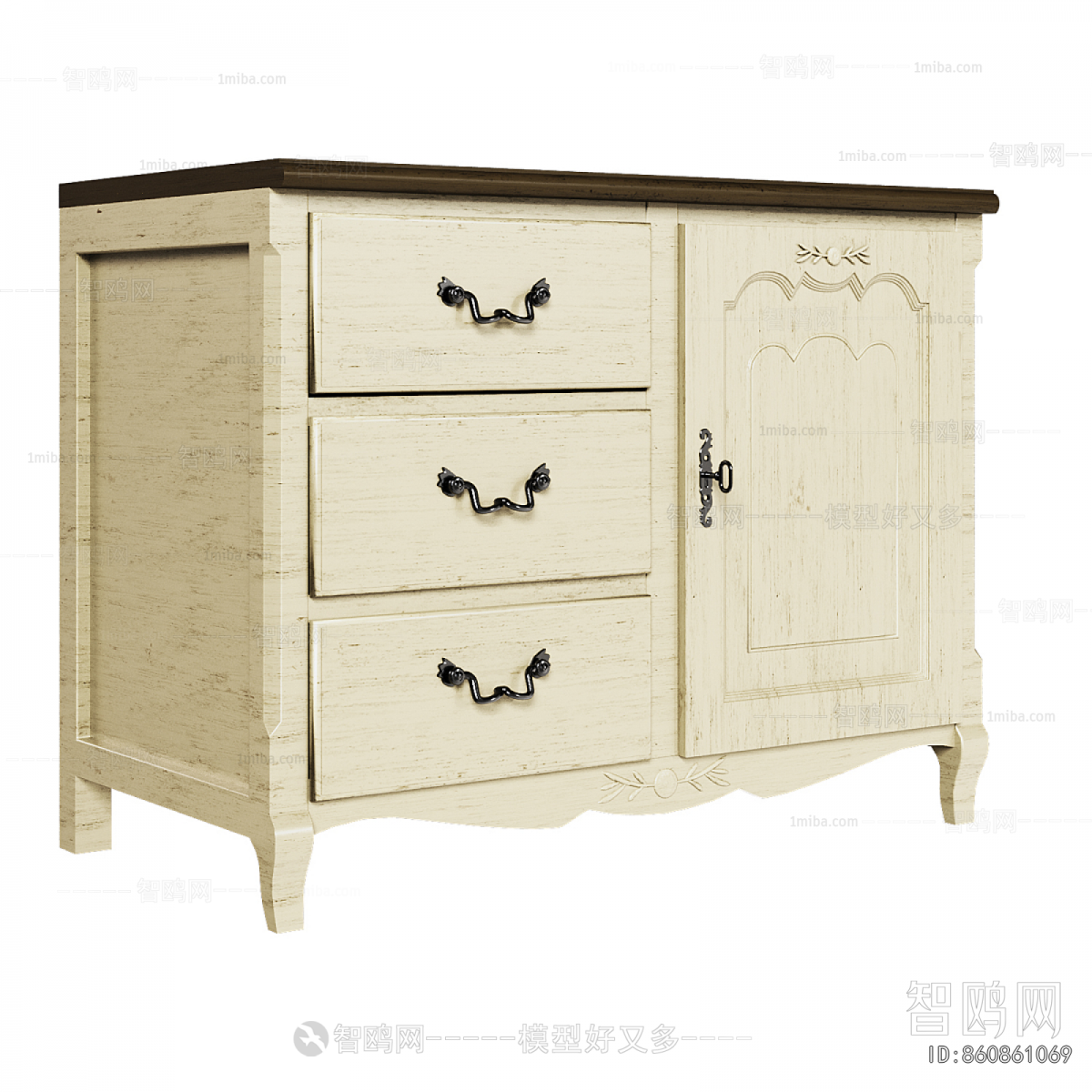 French Style Side Cabinet