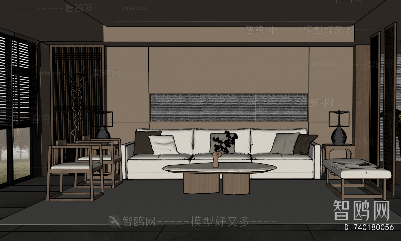 New Chinese Style A Living Room