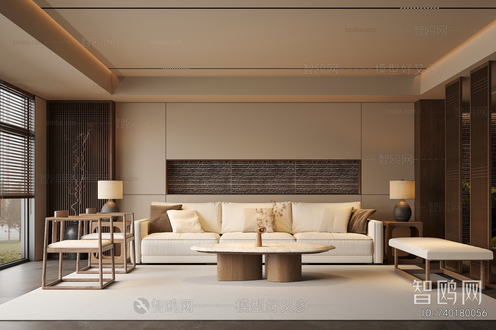 New Chinese Style A Living Room