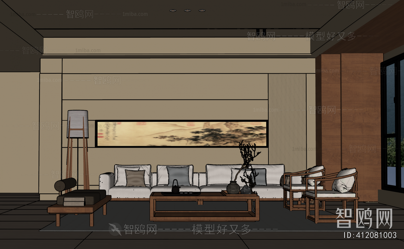 New Chinese Style A Living Room