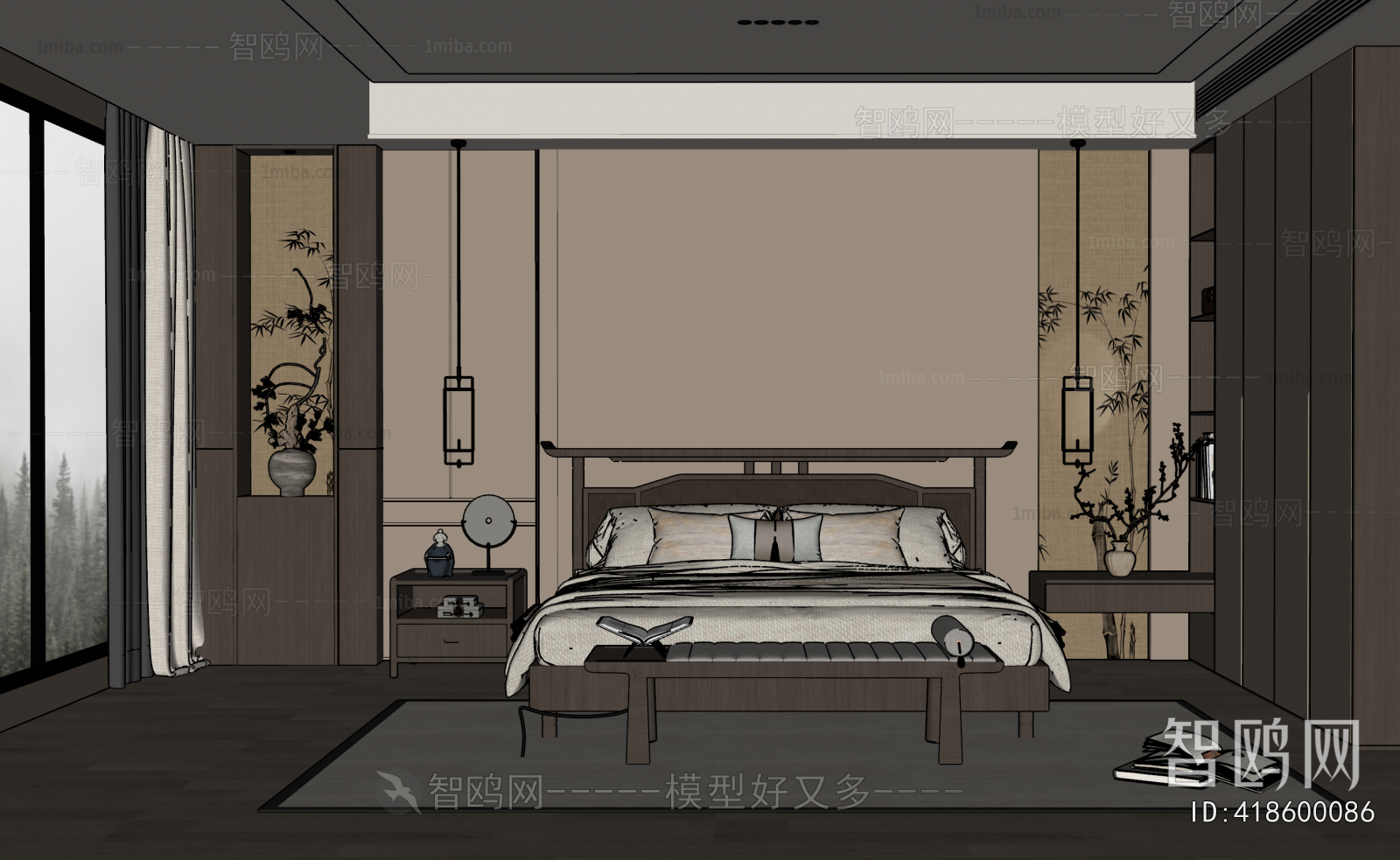 New Chinese Style Bedroom