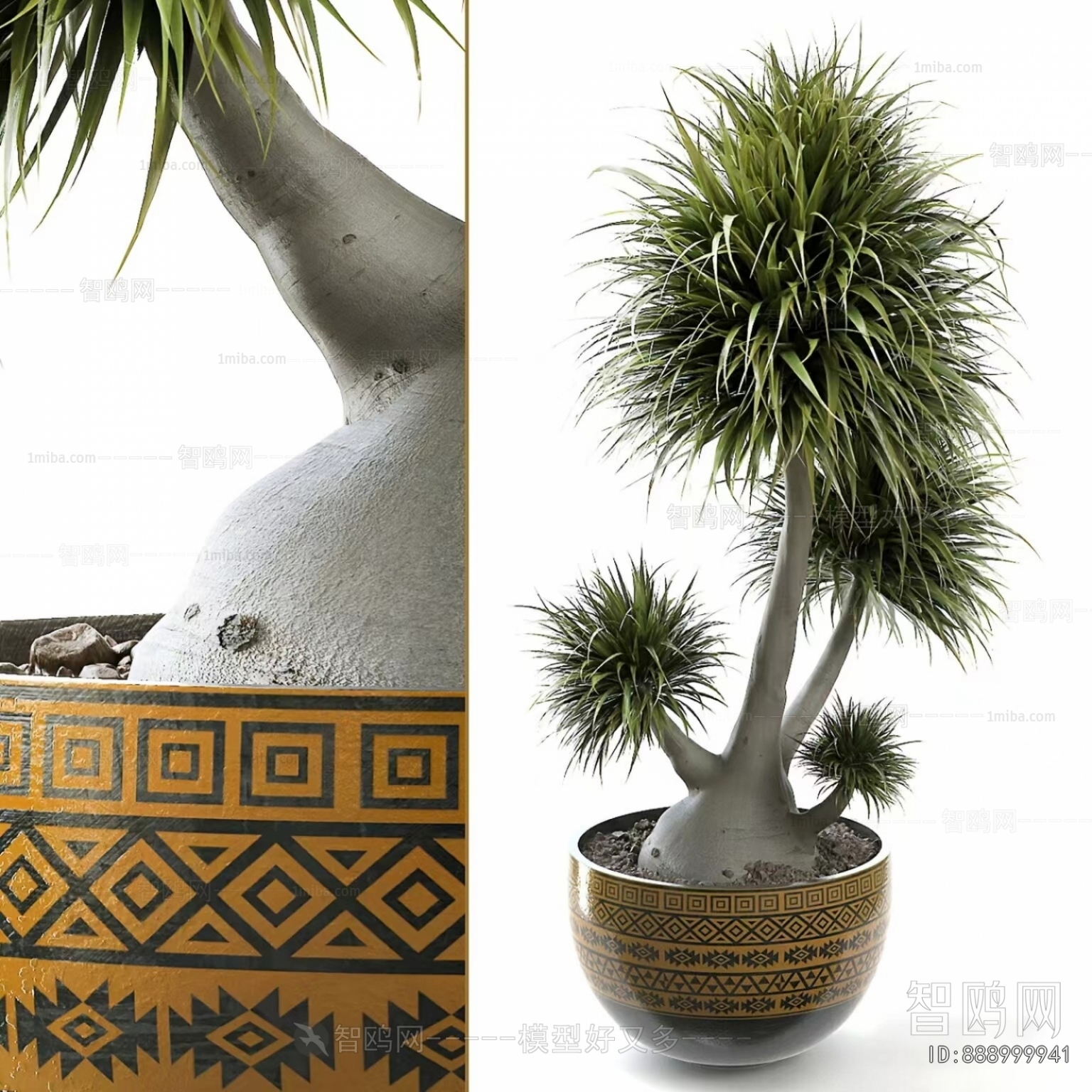 Modern Ground Green Plant Potted Plants
