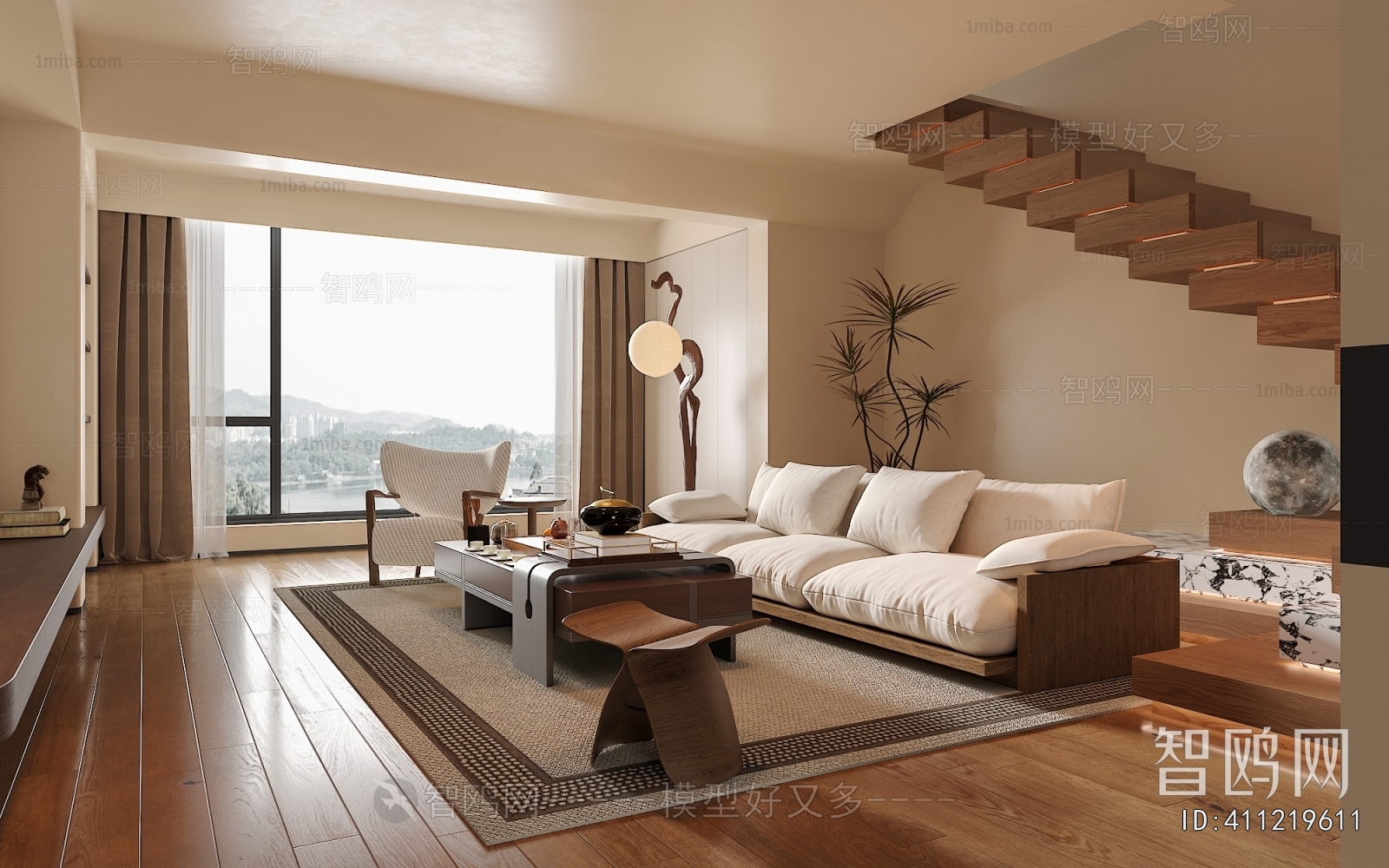 New Chinese Style A Living Room