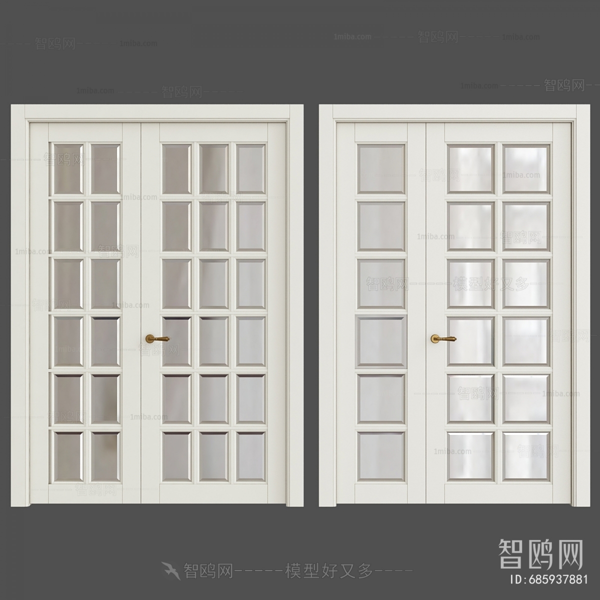 Modern Unequal Double Door