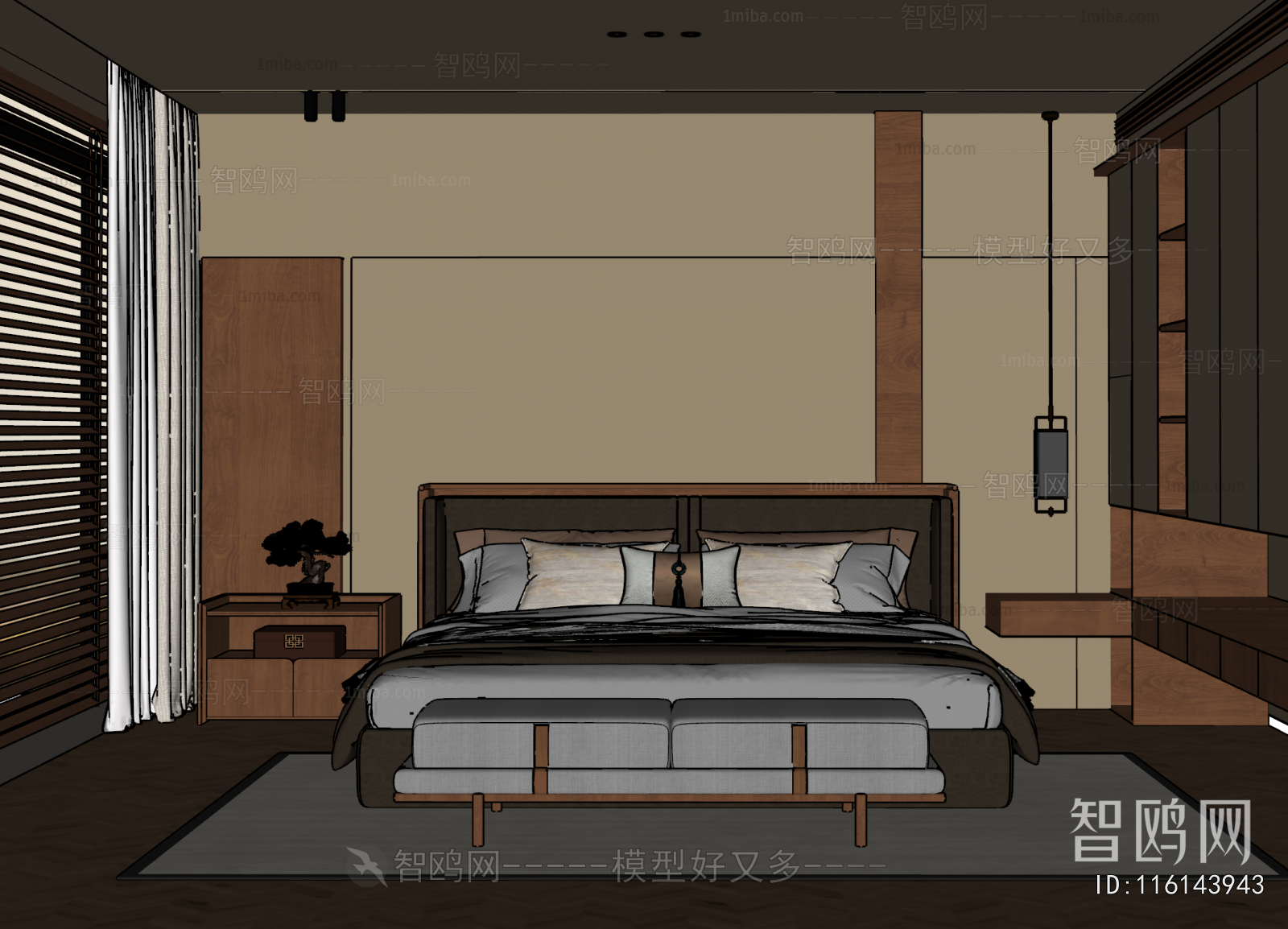 New Chinese Style Bedroom