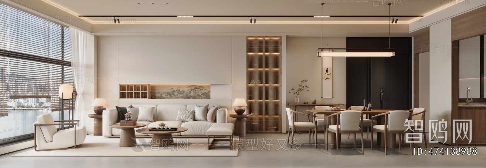 New Chinese Style A Living Room