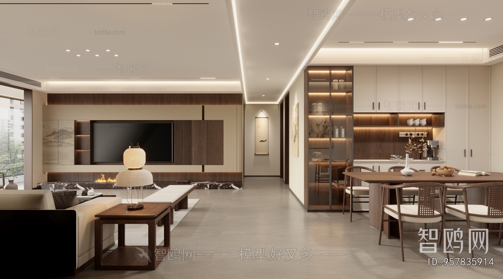 New Chinese Style A Living Room