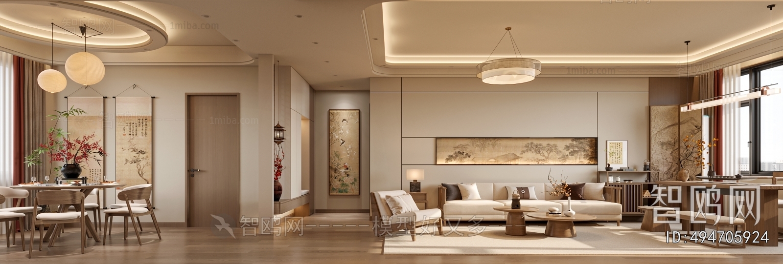 New Chinese Style A Living Room