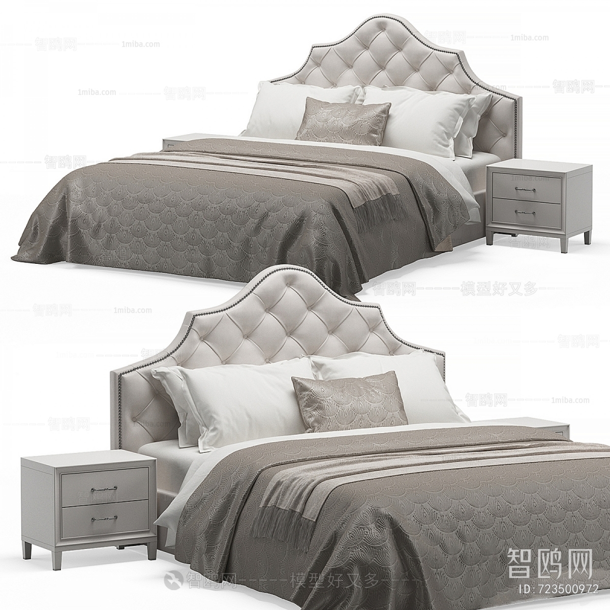 Simple European Style Double Bed