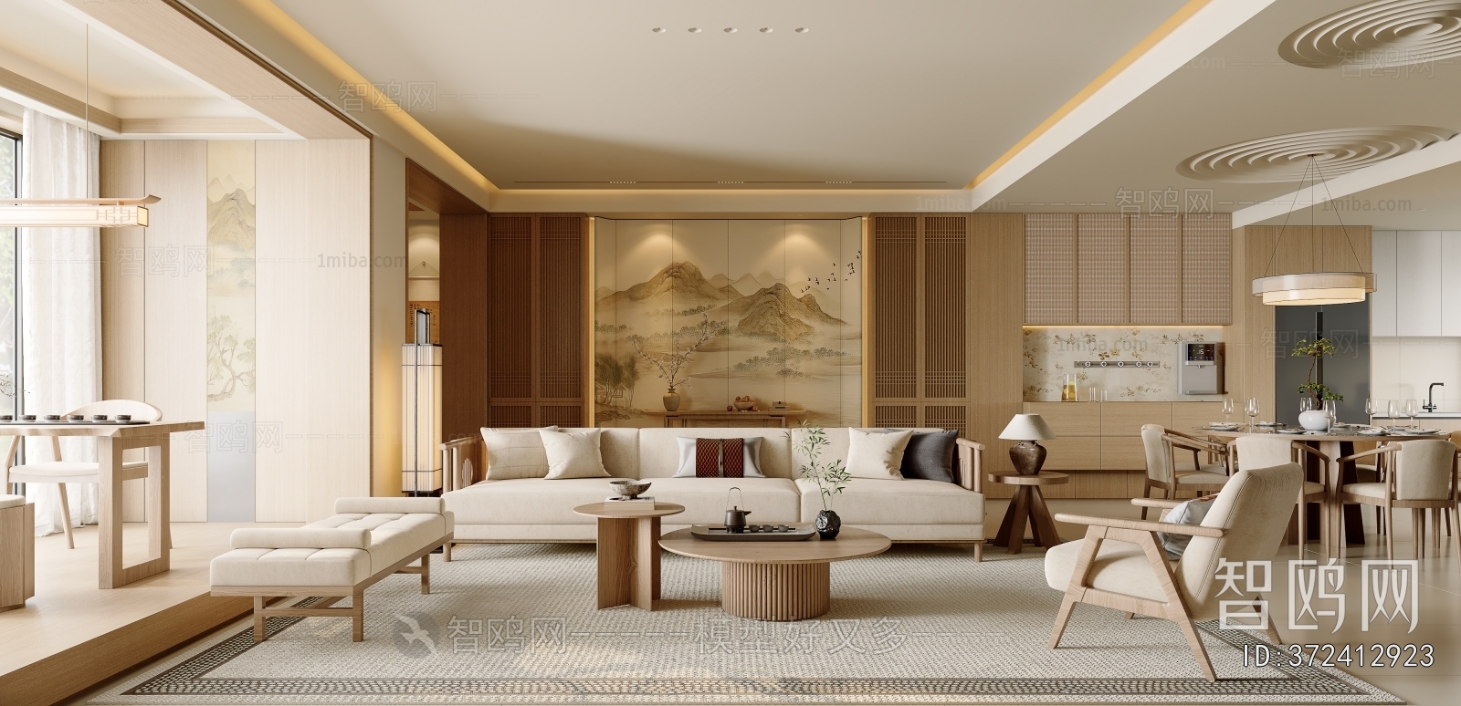 New Chinese Style A Living Room