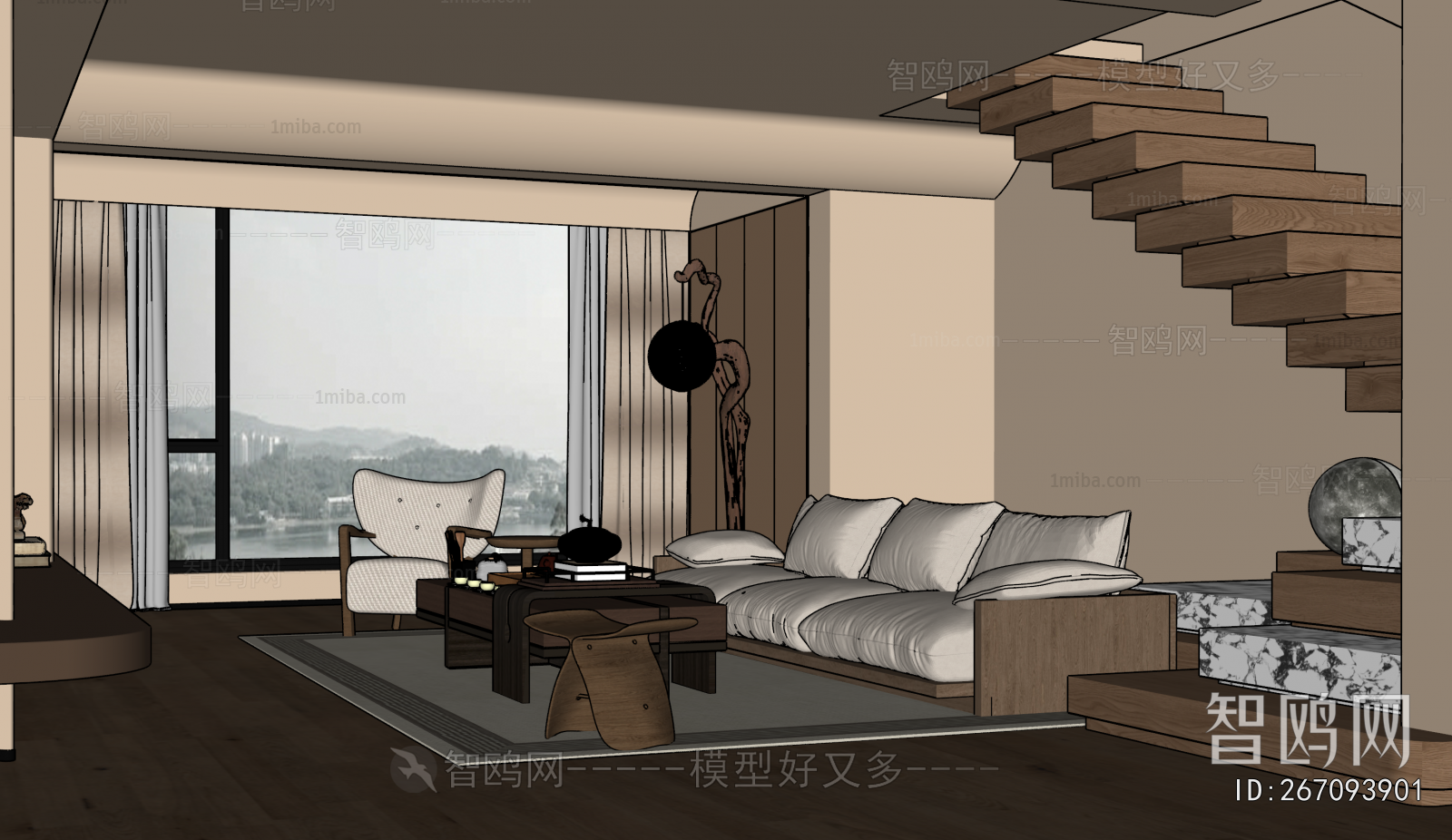 New Chinese Style A Living Room