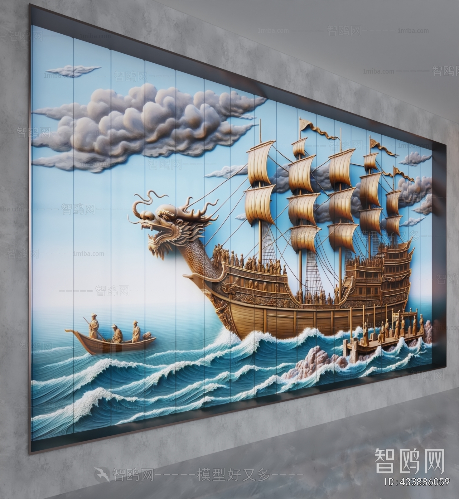 Modern TV Wall 3D Model Download Model ID.433886059 1miba