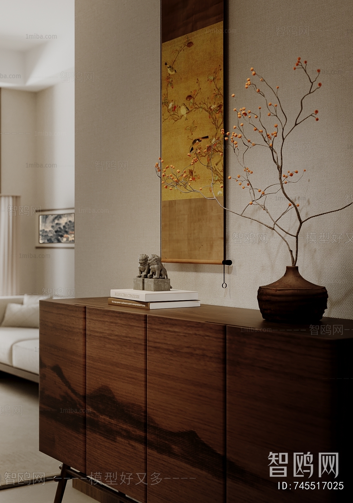 New Chinese Style Side Cabinet