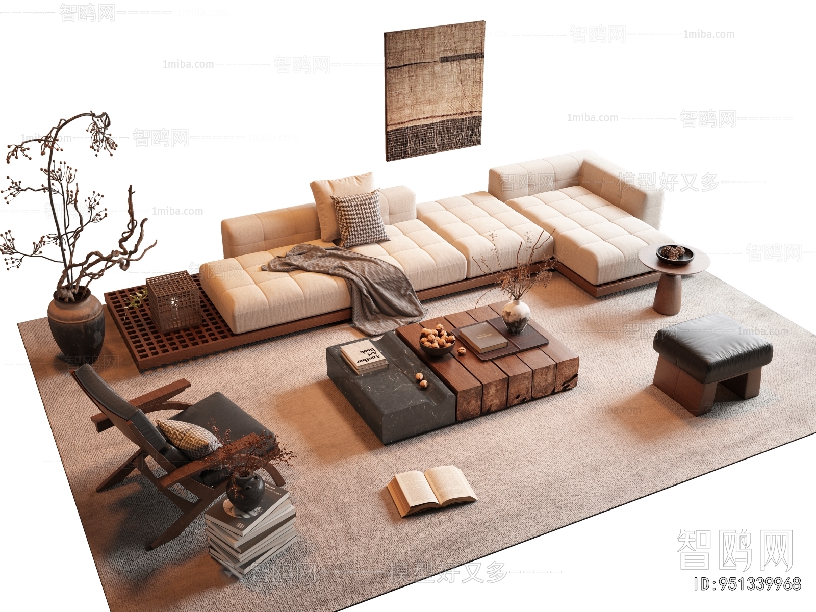 Wabi-sabi Style Sofa Combination